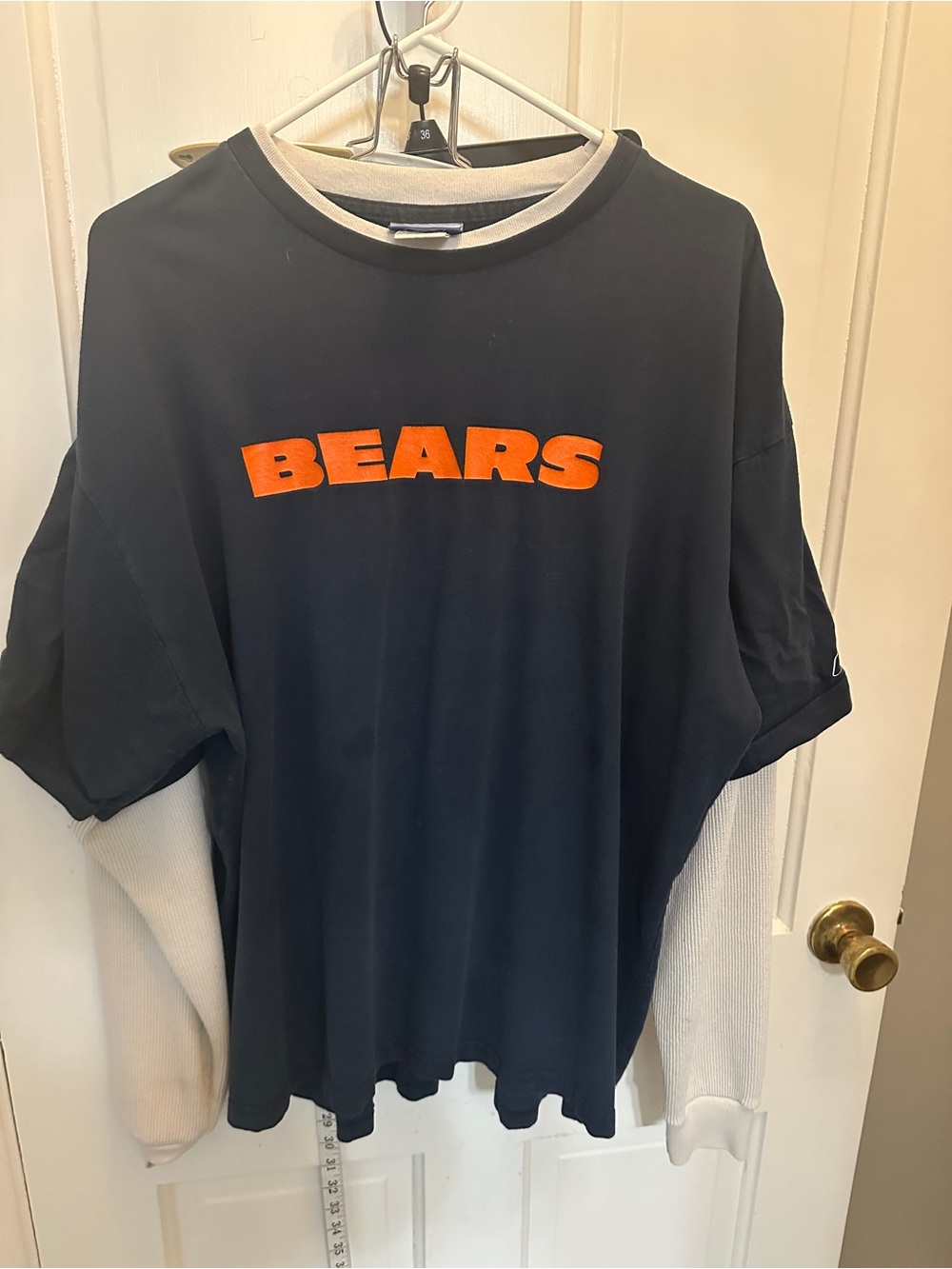 Vintage Mens 'BEARS' Tee with Logo and attached long underwear sleeves.